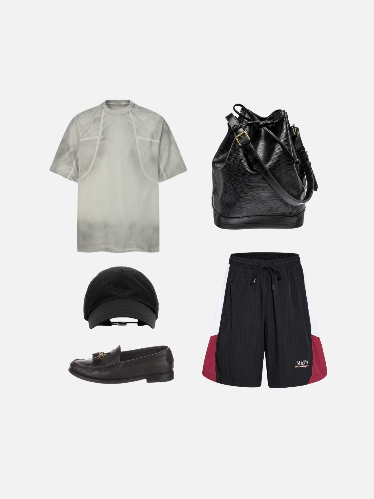 Haaura Embroidered Windbreaker Shorts