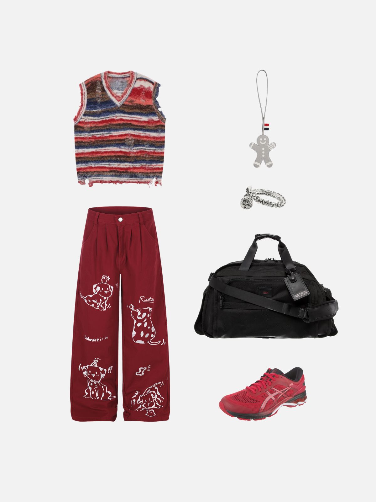 Haaura Baggy Vintage Dog Print Pants
