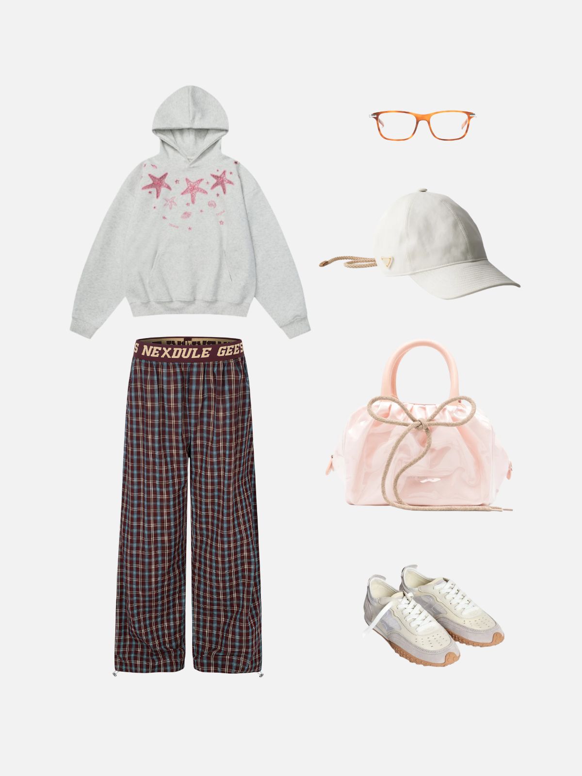 Haaura Vintage Plaid Wide-Leg Pants