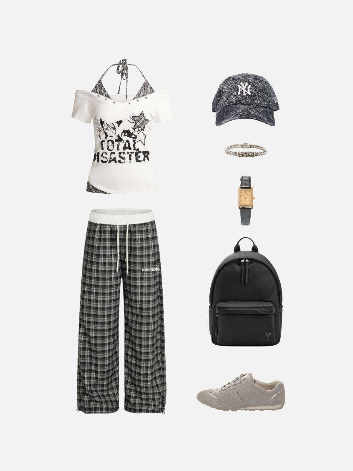 Haaura Halterneck Patchwork Tee