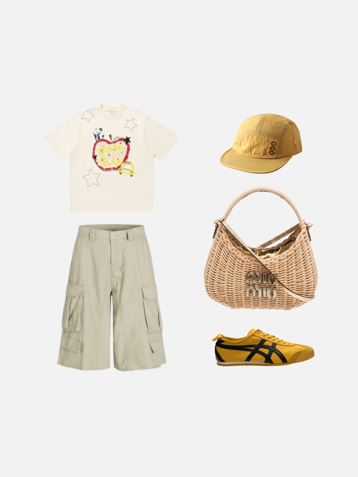 Geometric Line Print Bucket Hat