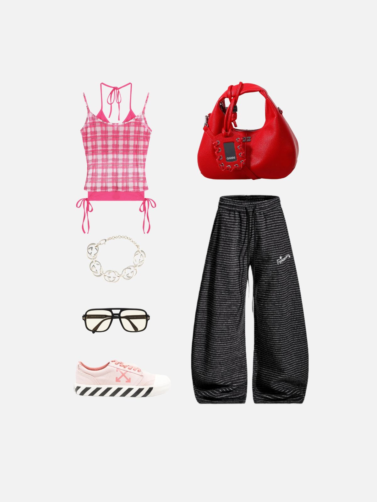 Haaura Plaid Halter Camisole