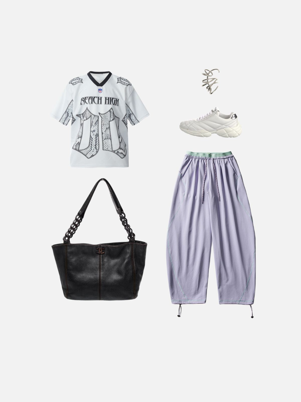 Haaura Baggy Contrast Stitch Pants