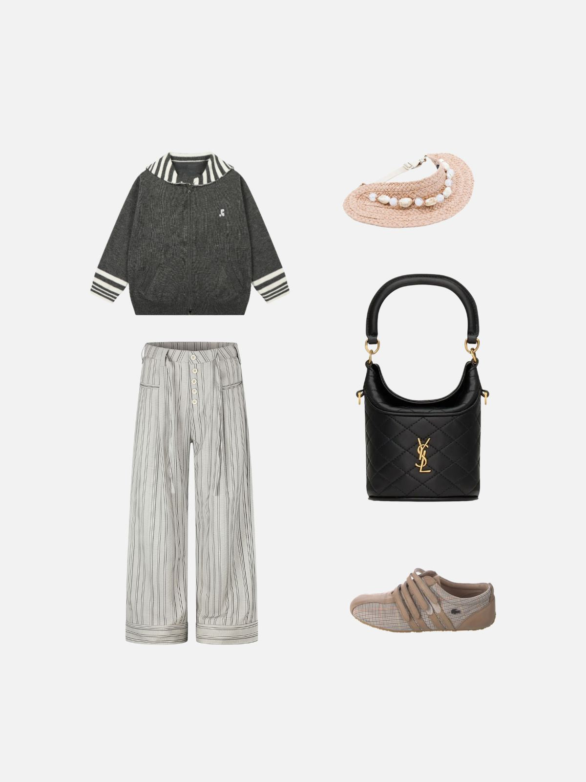 Haaura Striped Button Fly Pants