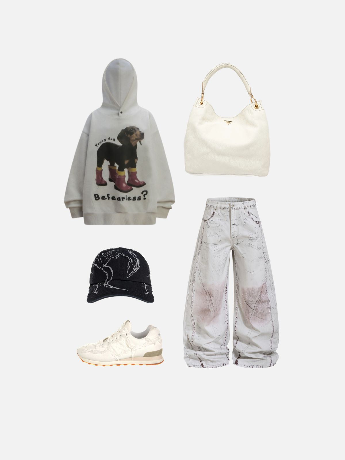 Haaura Washed Baggy Barrel Jeans