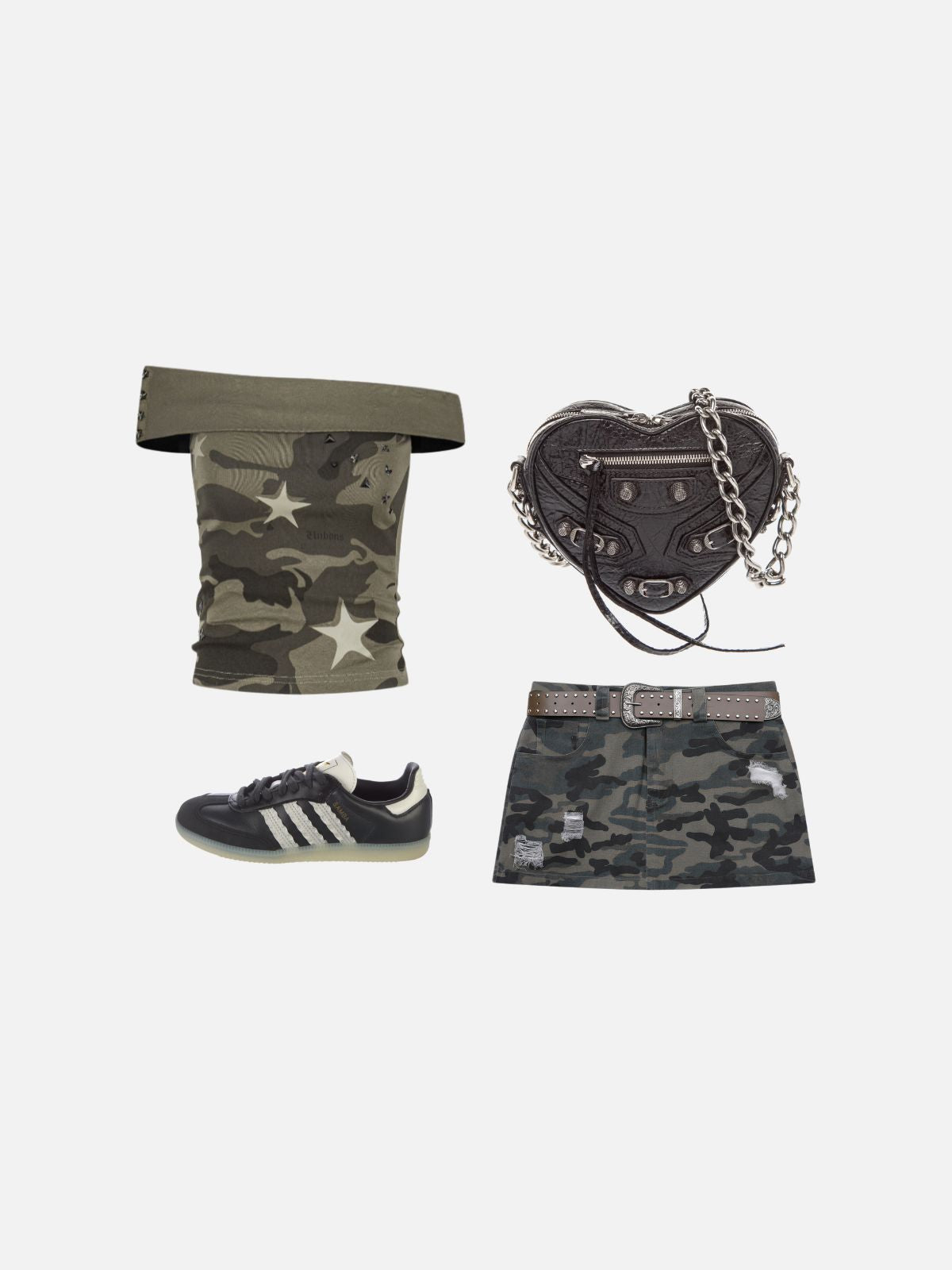 Haaura CAMO Belted Mini Skirt