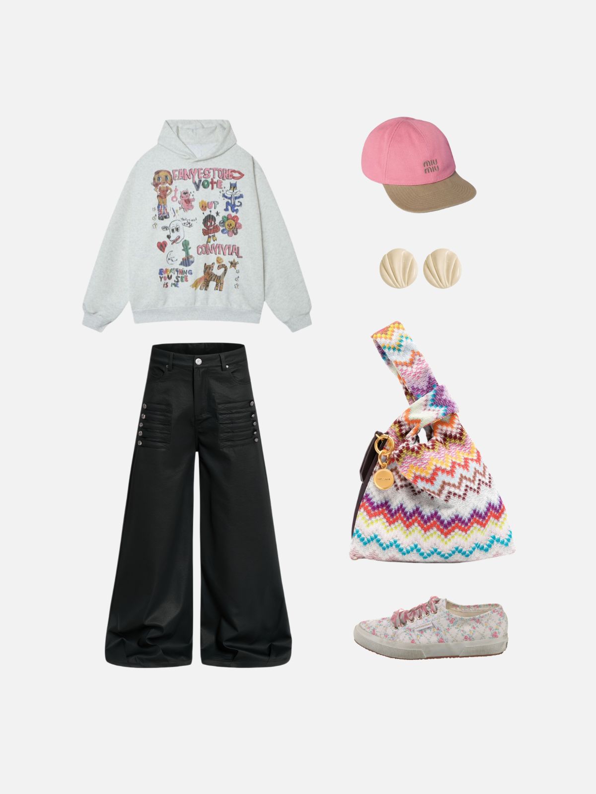 Haaura Strap Baggy Pants