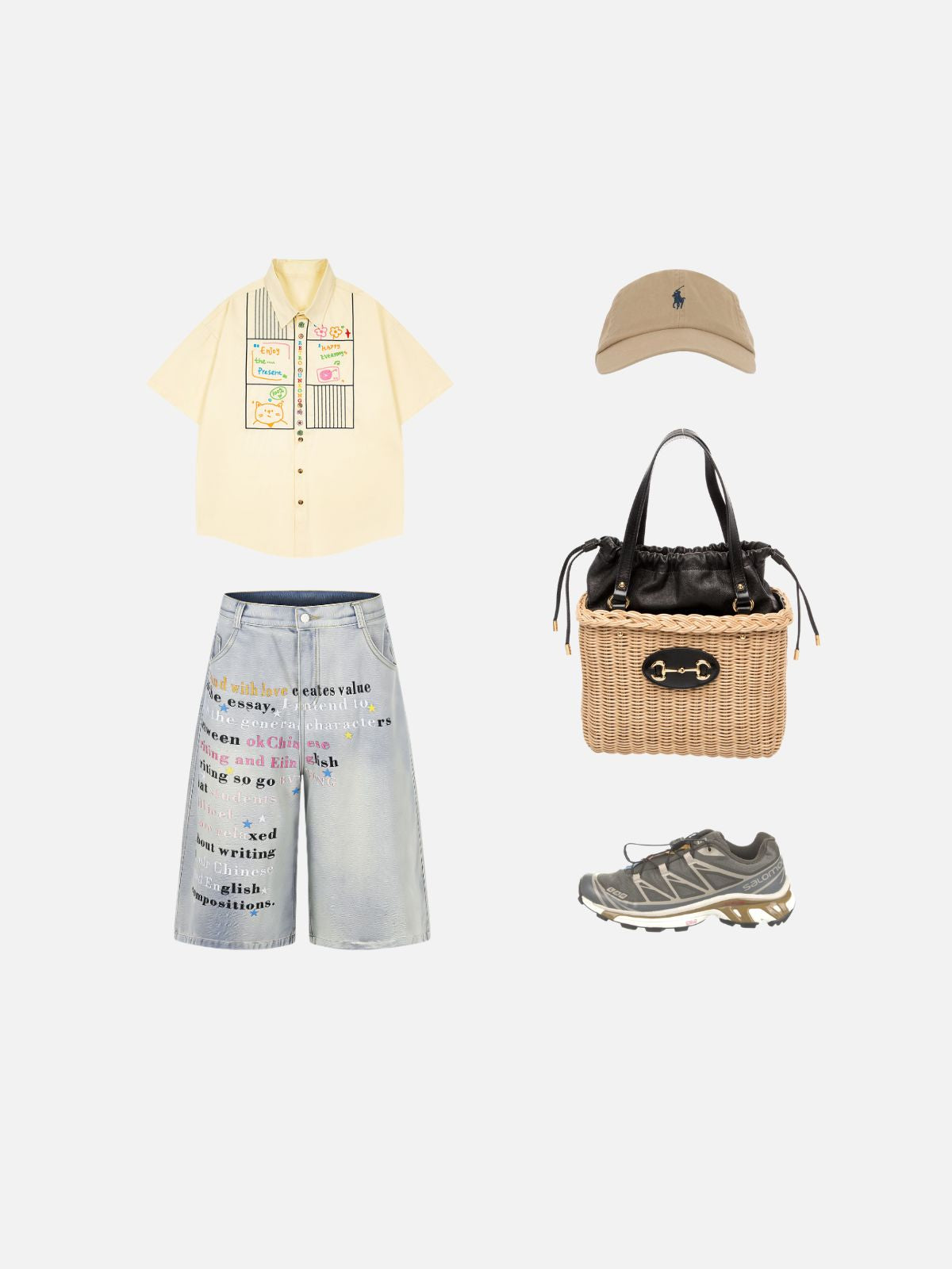 Haaura Boxy Comic Grid Graphic Shirt