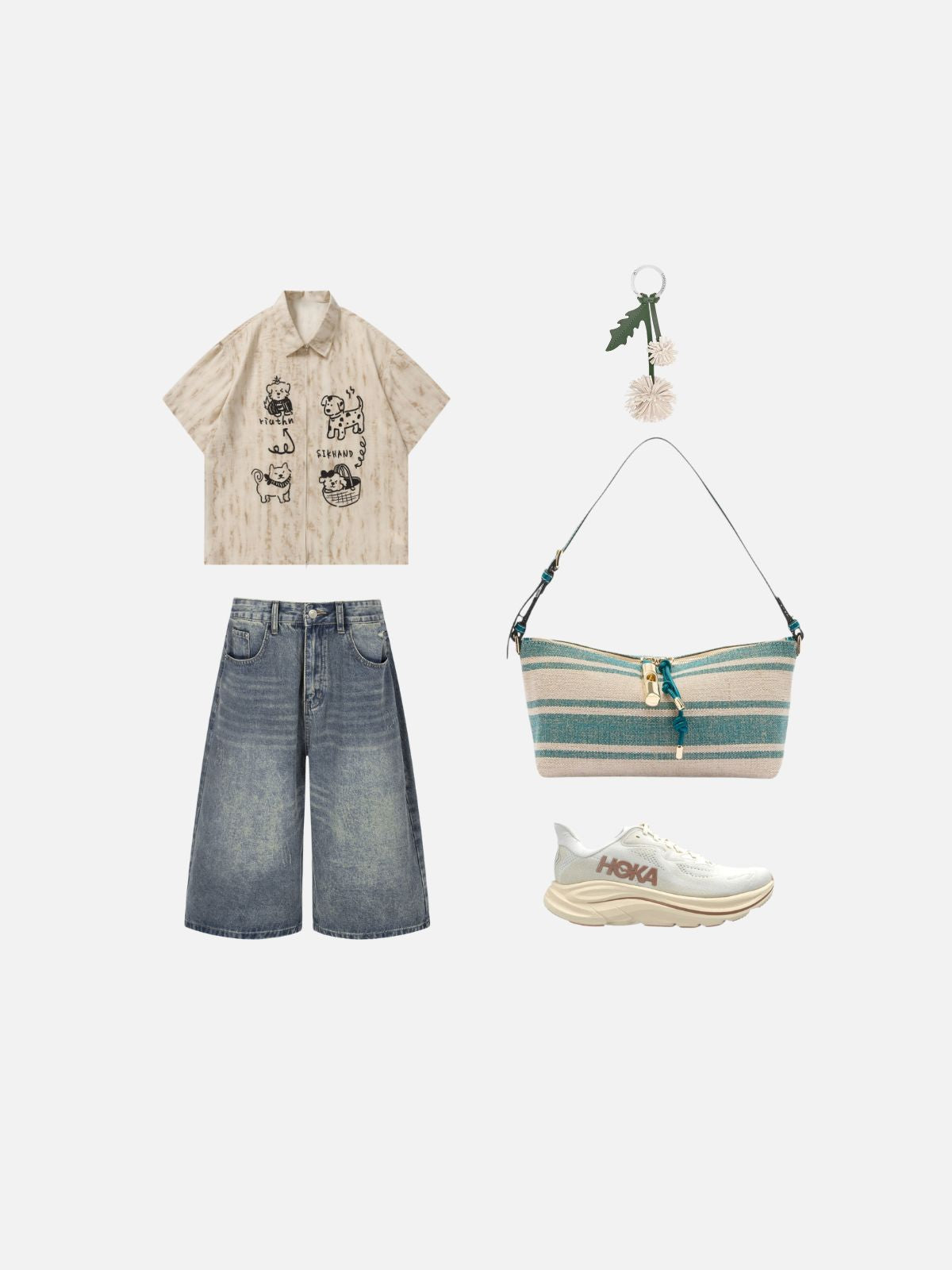 Haaura Acid Wash Baggy Jorts