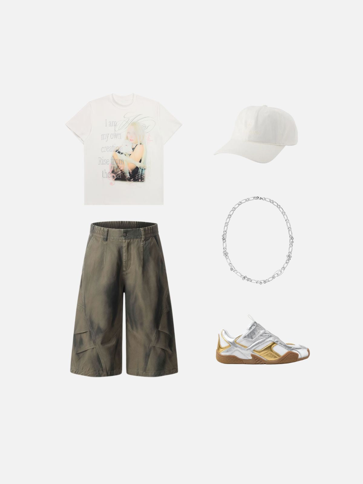 Haaura Boxy Faded Portrait Slogan Tee