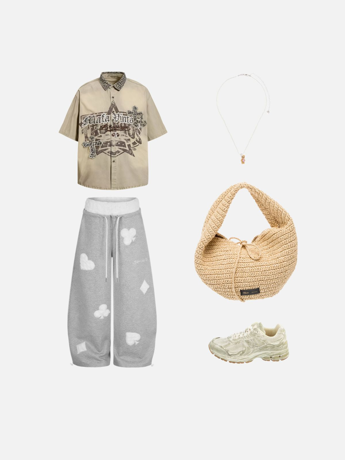 Haaura Boxy Leopard Contrast Collar Graphic Shirt