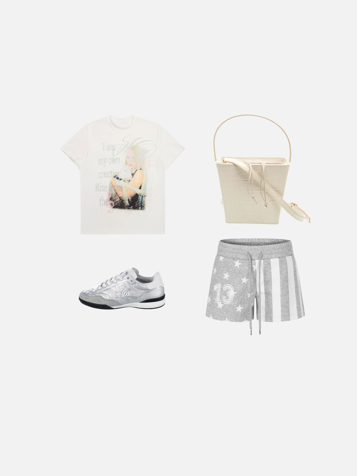 Haaura Star and Stripe Graphic Drawstring Baggy Sweatshorts