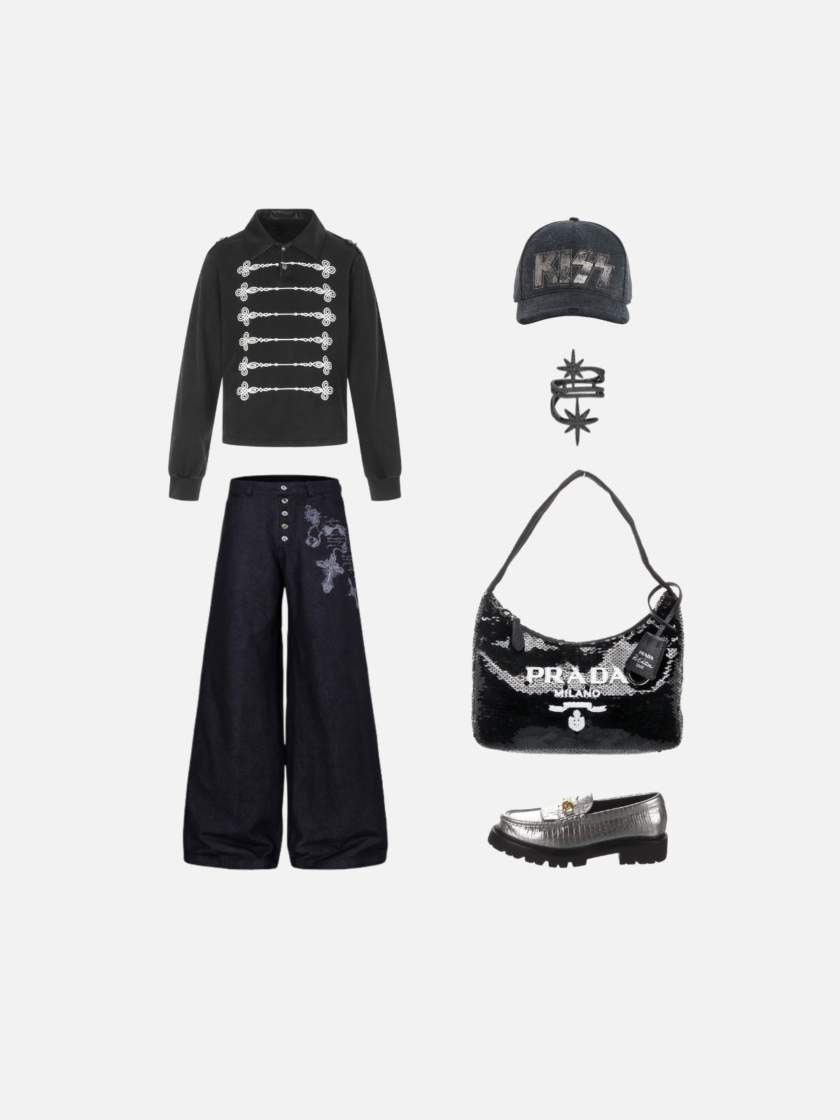 Haaura Braided Rope Epaulet Polo Shirt