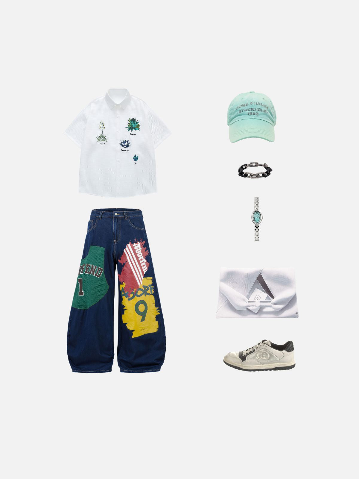 Haaura Botanical Embroidered Short Sleeve Shirt