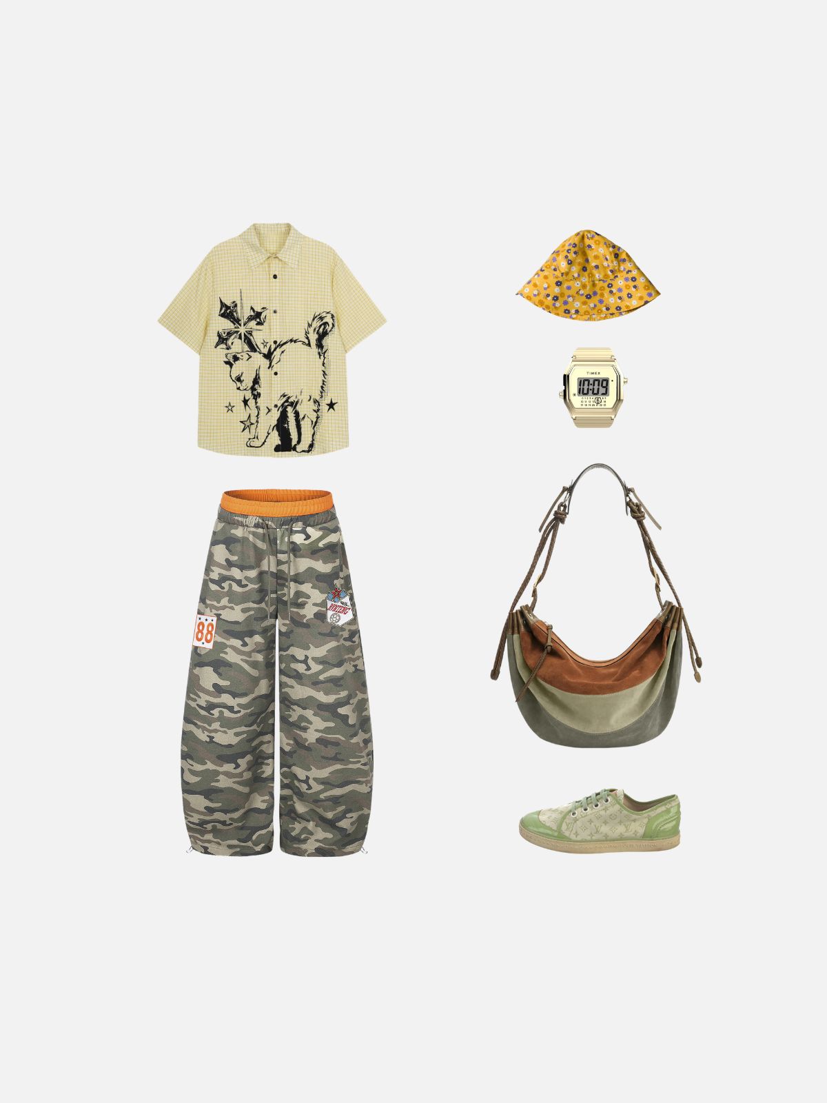 Haaura Camo Patch Baggy Sweatpants