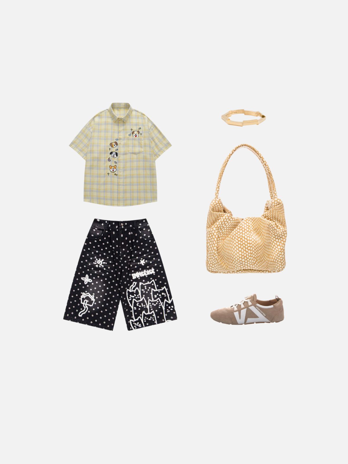 Haaura Pet Embroidered Plaid Short Sleeve Shirt