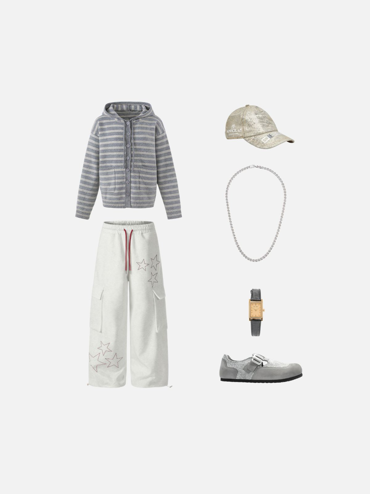 Haaura Stripe Hooded Cardigan