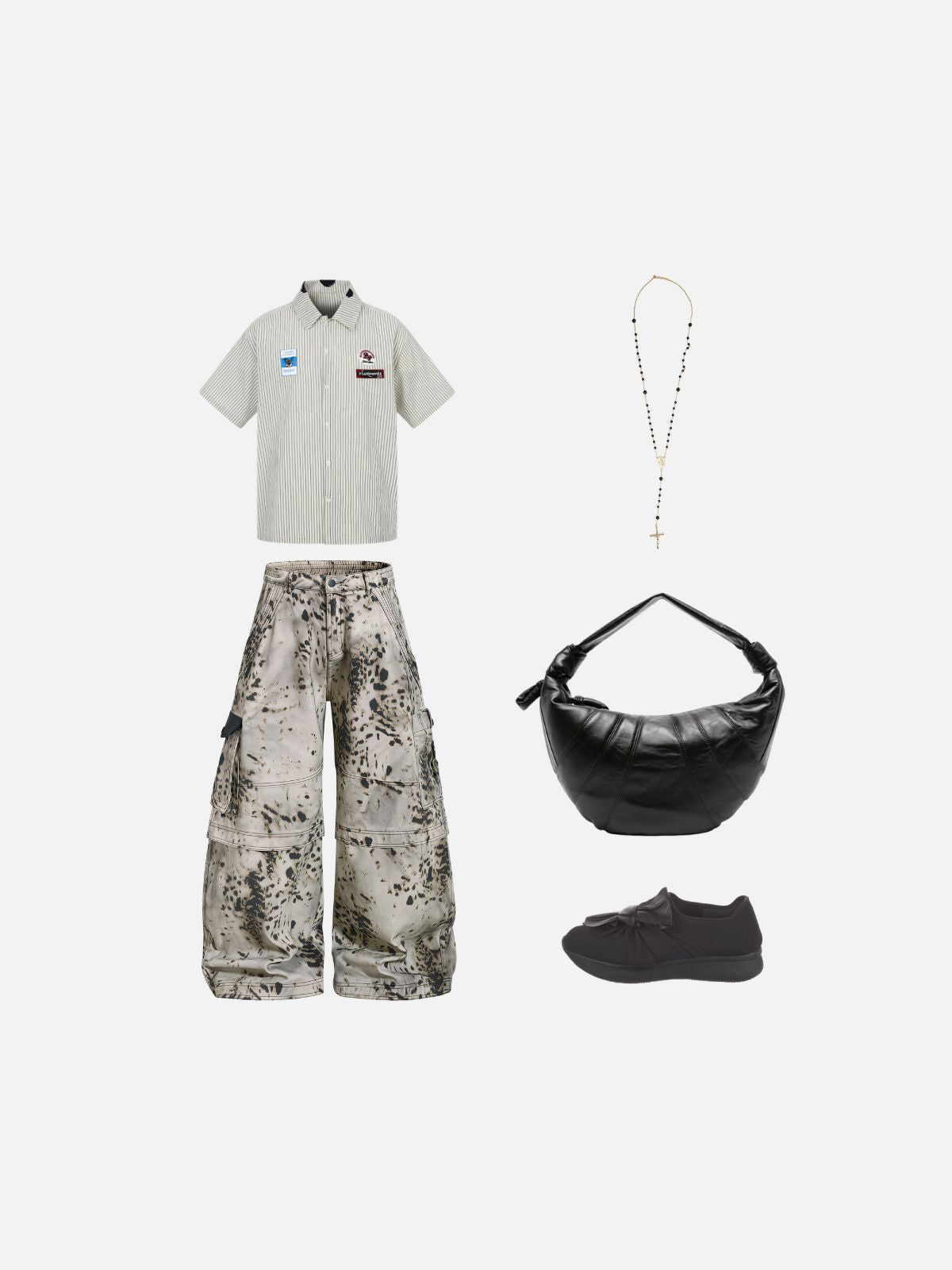 Haaura Splatter Cargo Baggy Pants