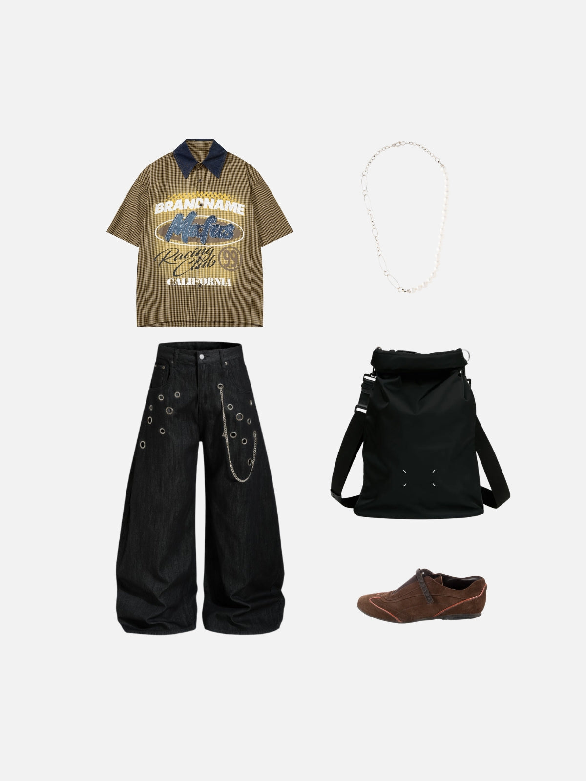 Haaura Racing Graphic Contrast Collar Shirt