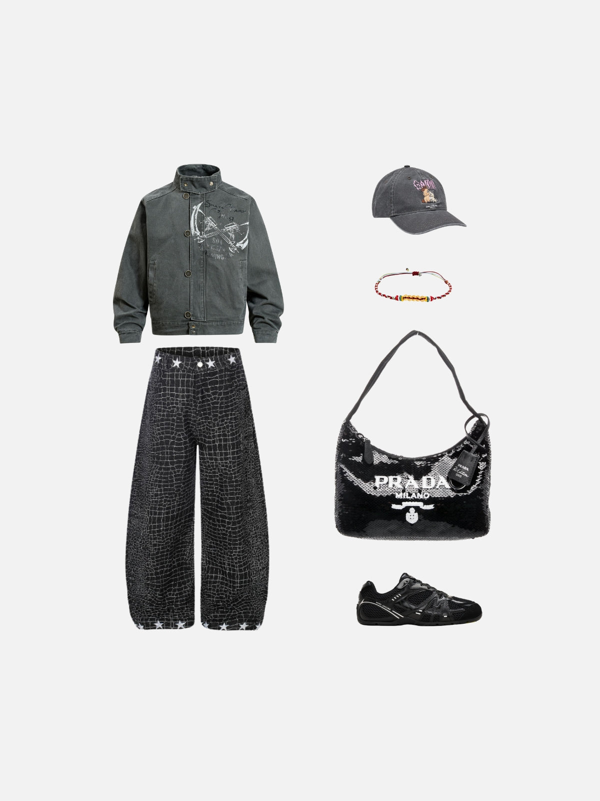 Haaura Skate Graphic Snap Button Jacket
