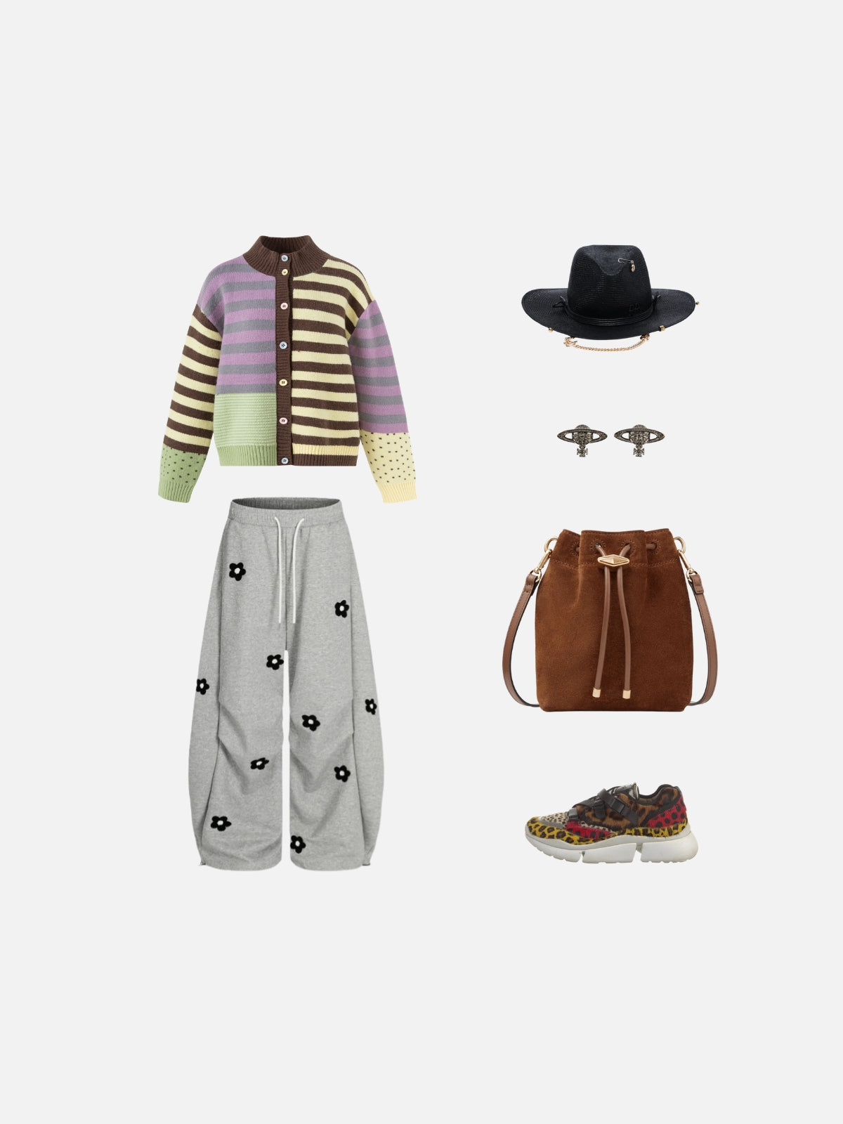 Haaura Colorblock Striped Cardigan