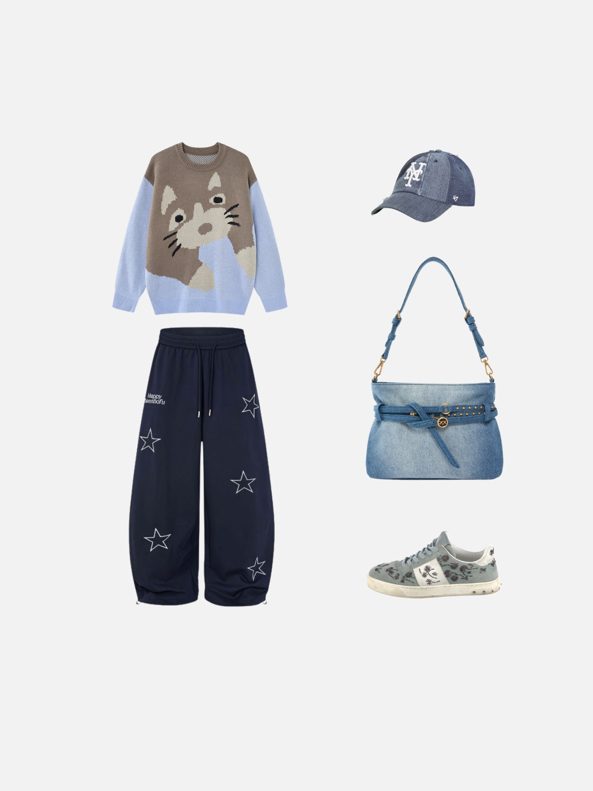 Haaura Cat Graphic Knit Sweater
