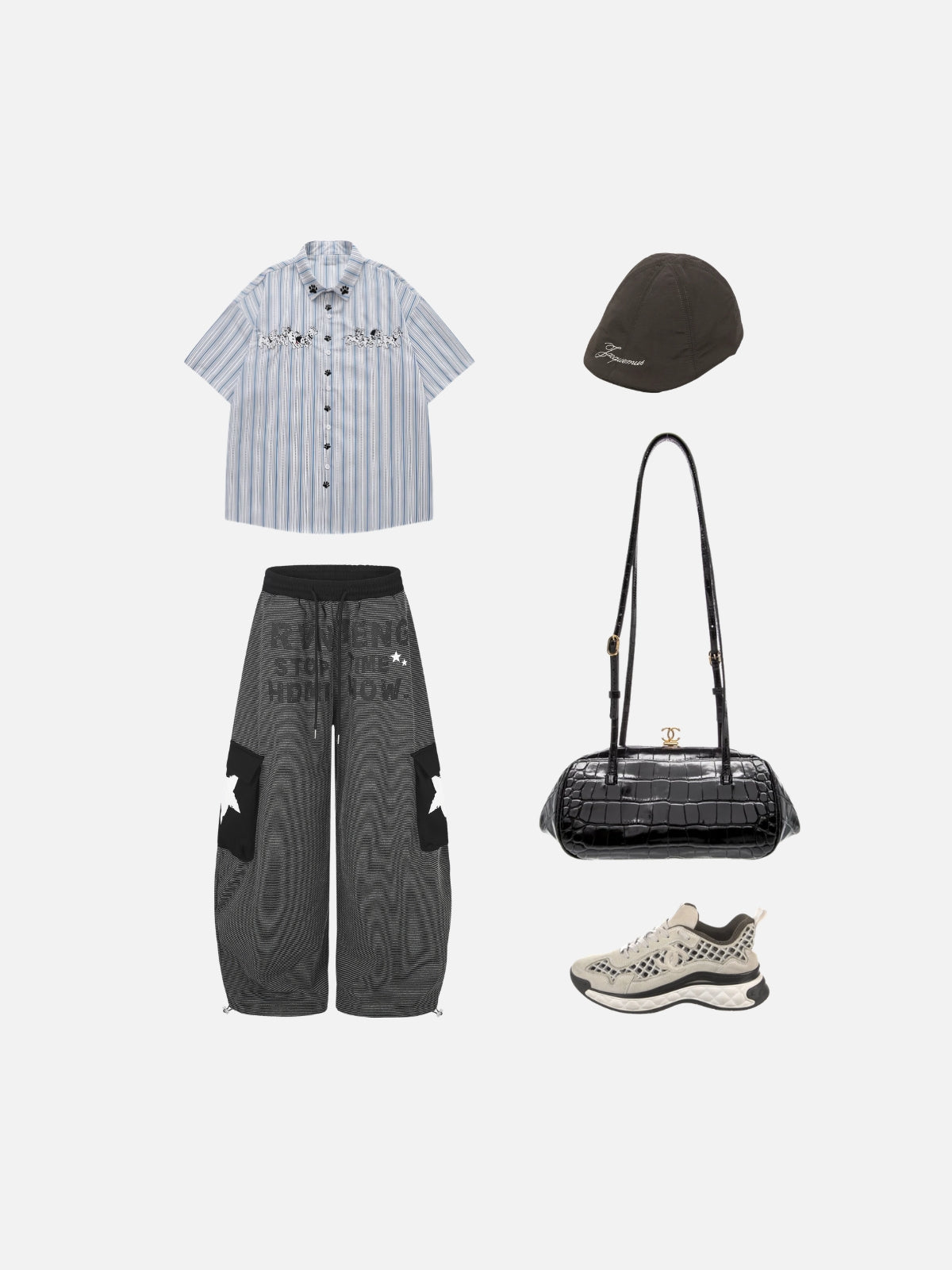 Haaura Stripe Star Cargo Sweatpants