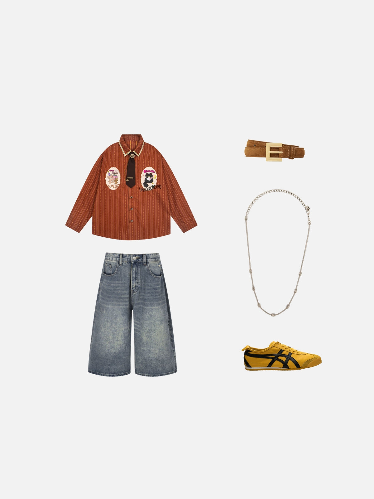 Haaura Tie Neck Animal Patch Shirt