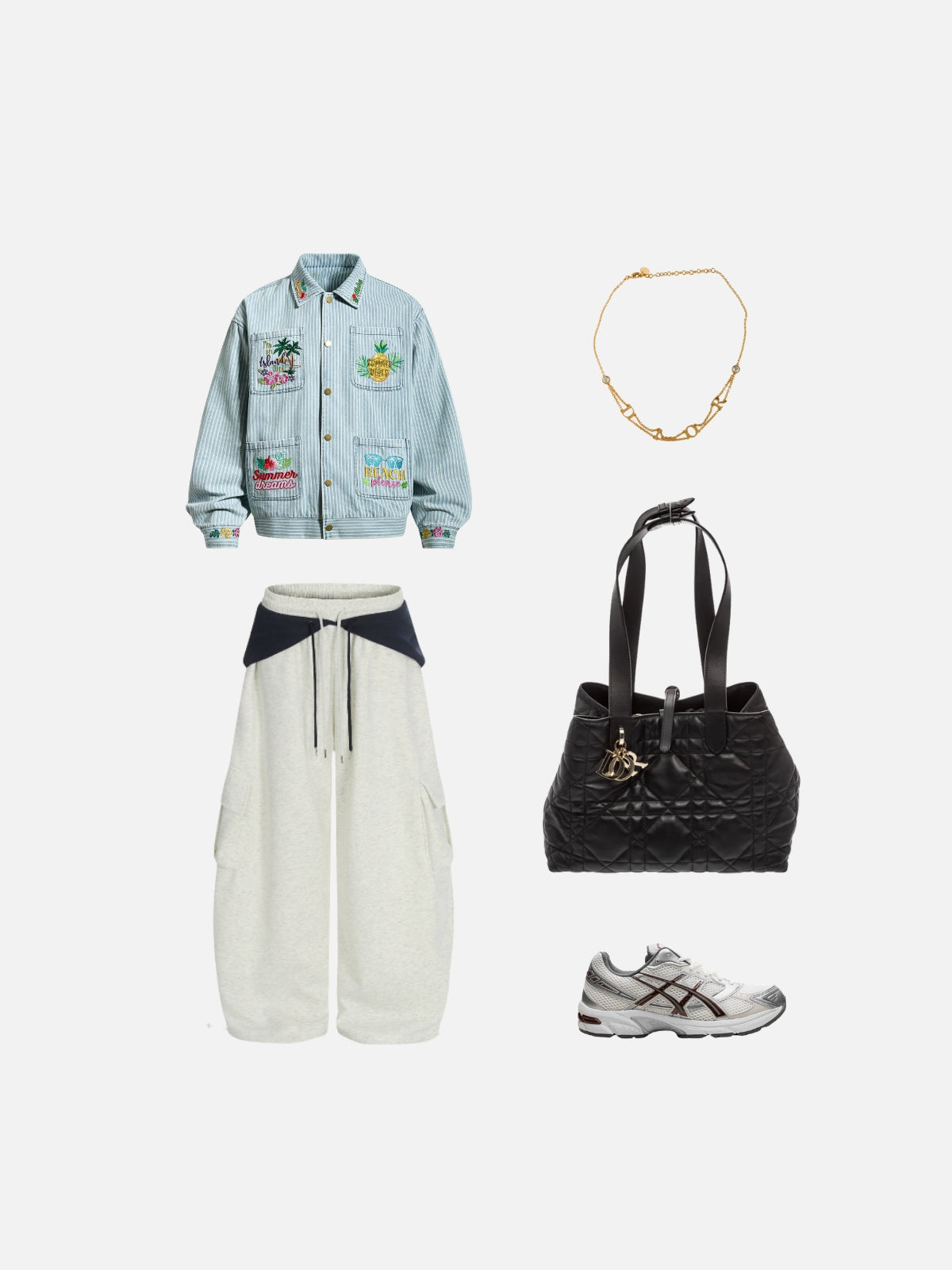Haaura Tropical Embroidered Stripe Jacket