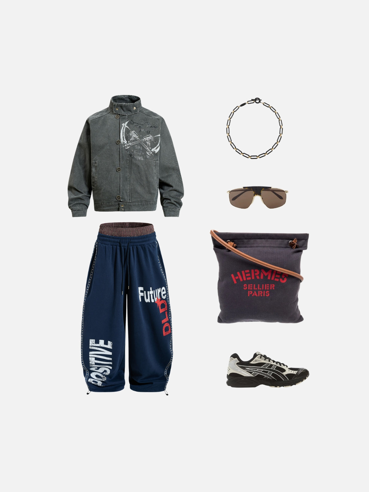 Haaura Slogan Graphic Baggy Sweatpants