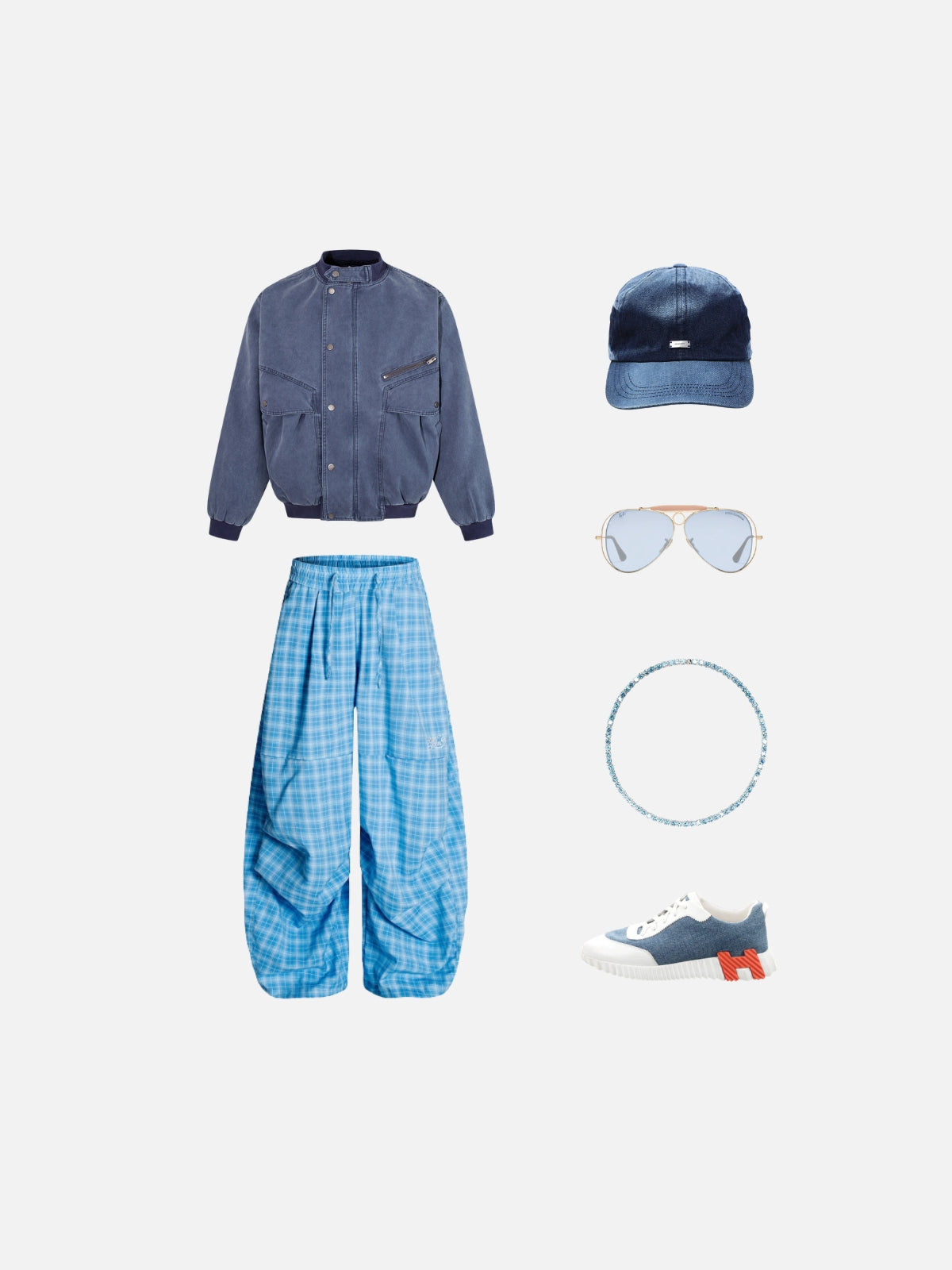 Haaura Washed Snap Button Bomber Jacket