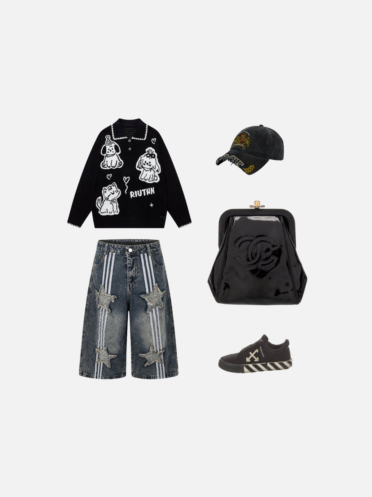 Haaura Line Art Dog Polo Sweater