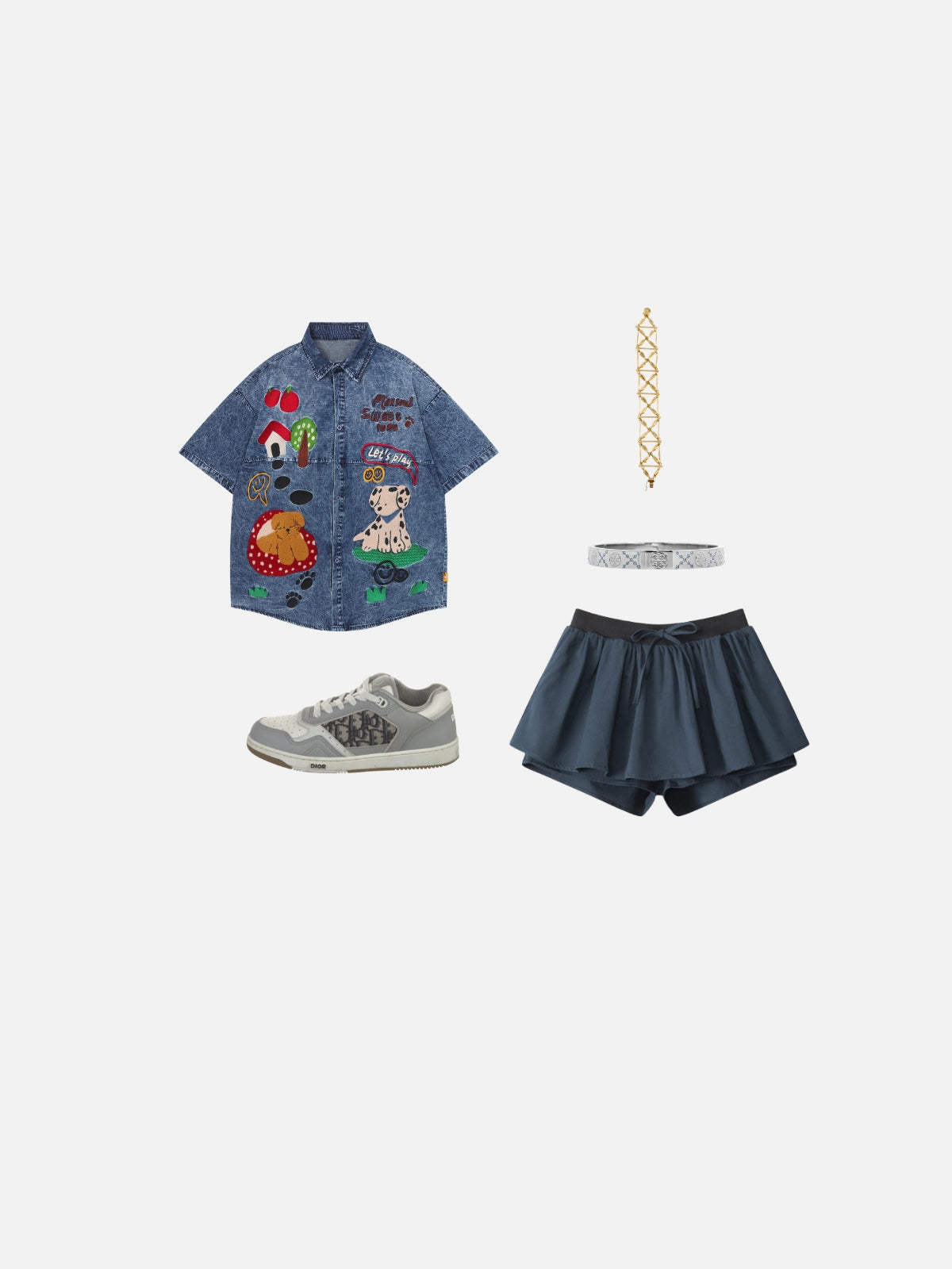 Haaura Pet Applique Denim Shirt