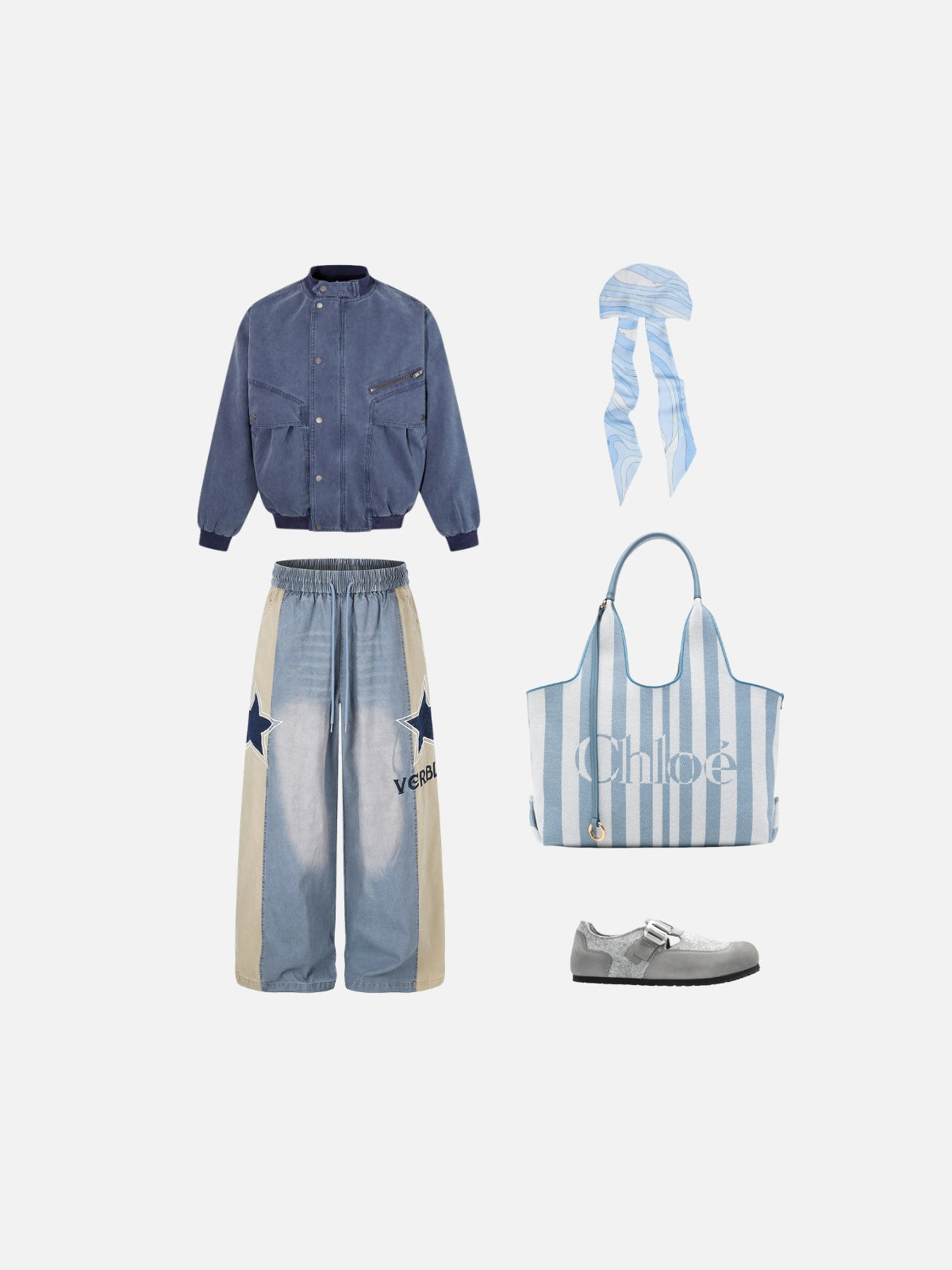 Haaura Colorblock Star Baggy Pants
