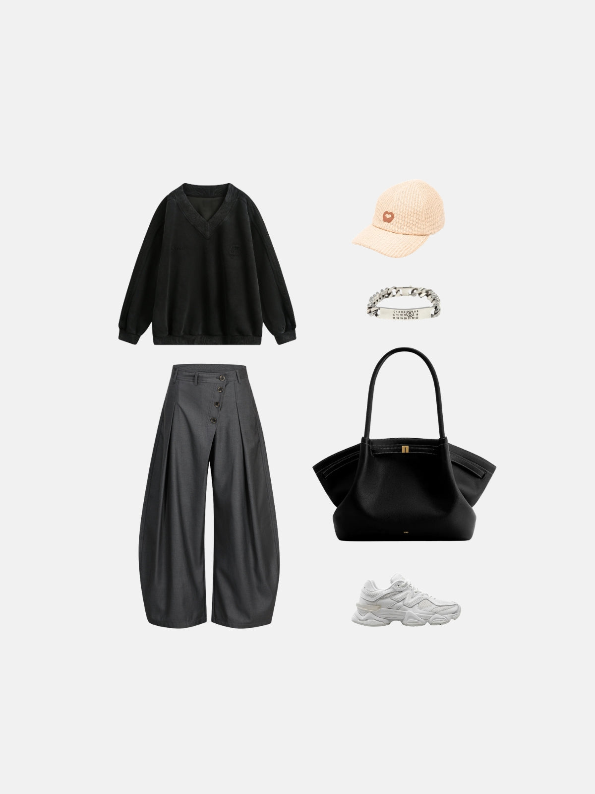 Haaura Pleated Baggy Barrel Pants