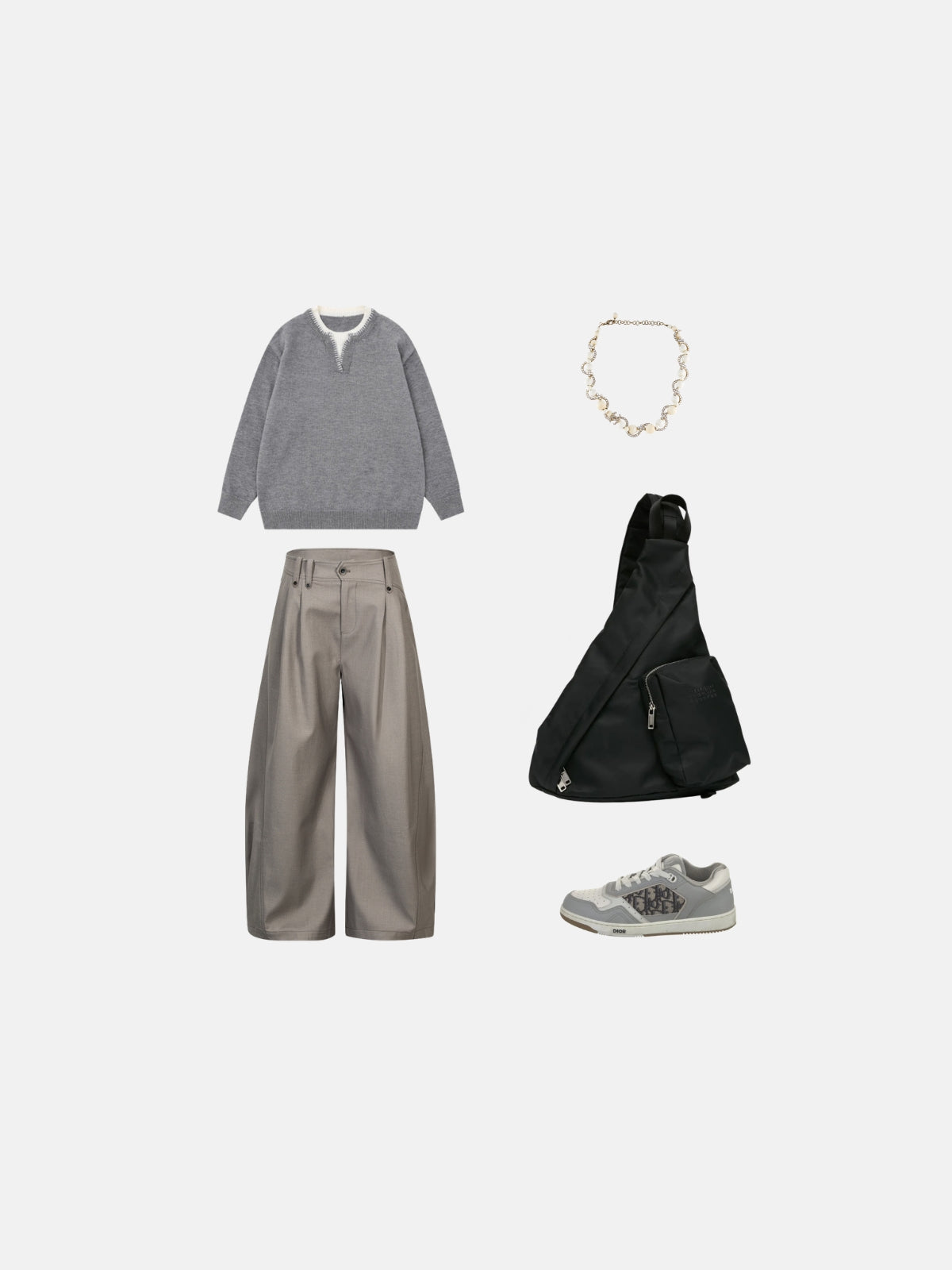 Haaura Pleated Baggy Barrel Pants