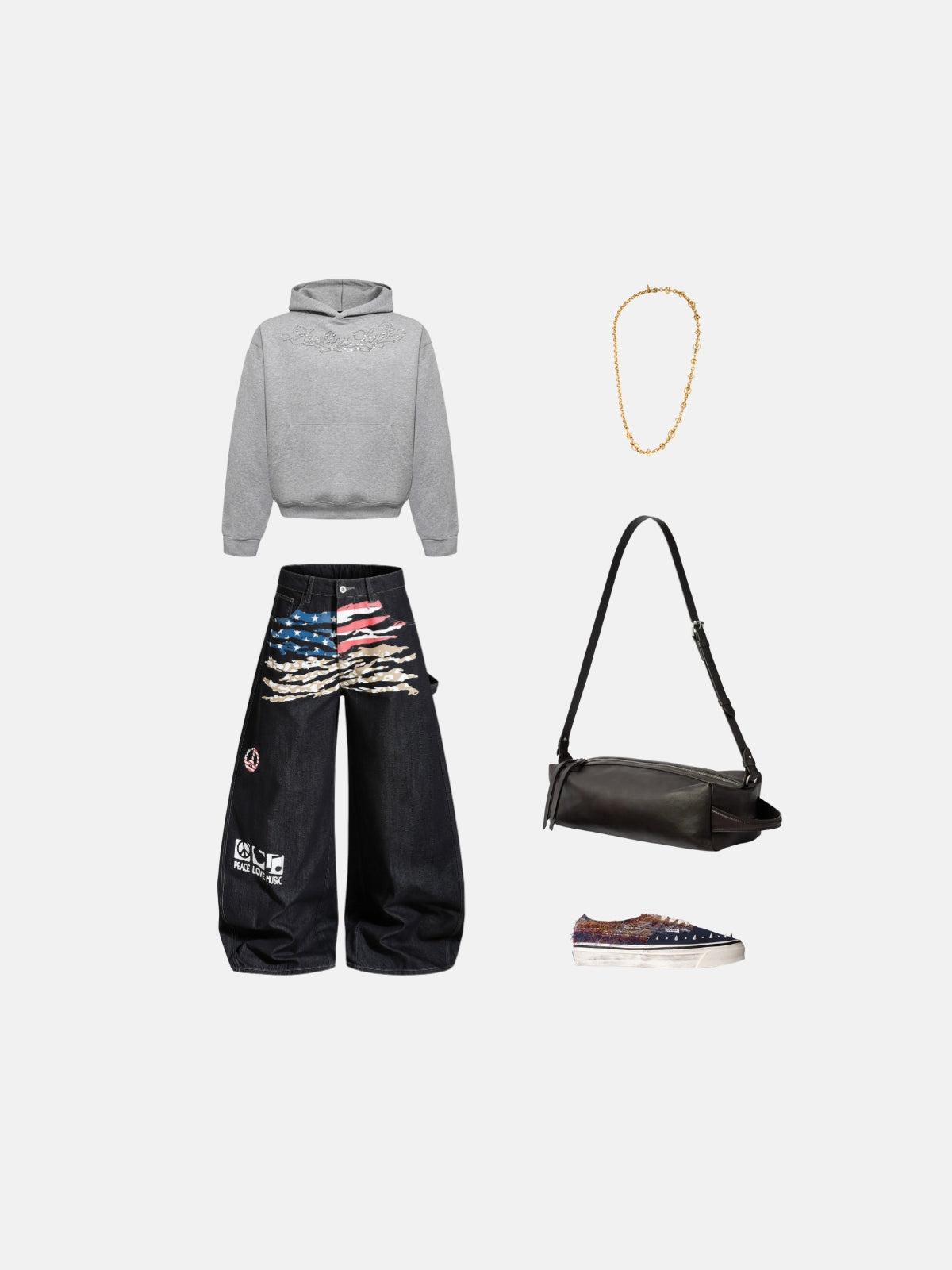 Haaura Rhinestone Yoke Hoodie