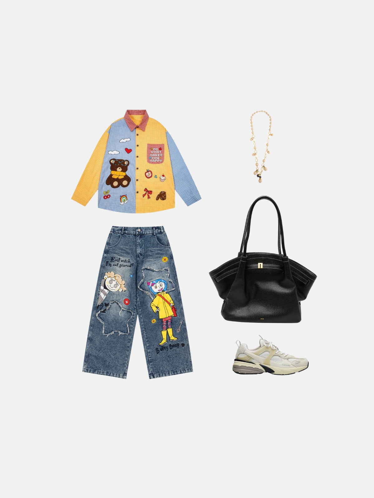 Haaura Betty Boop Graphic Baggy Jeans