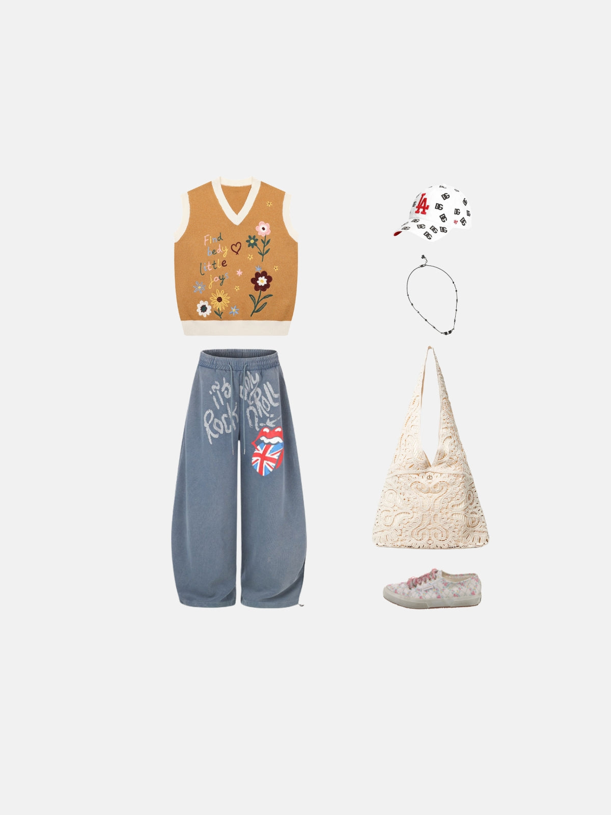 Haaura Floral Embroidered Knit Vest
