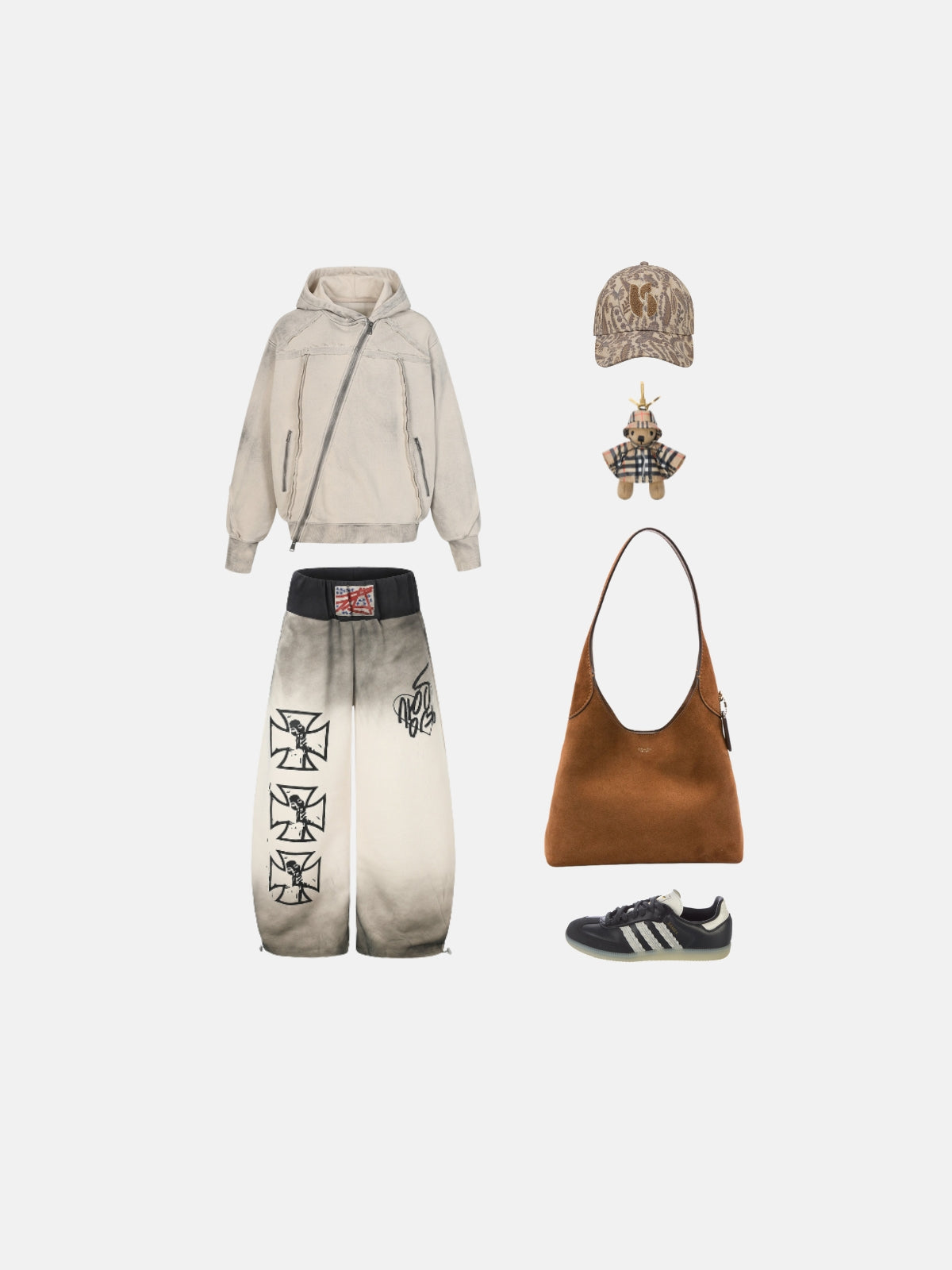 Haaura Asymmetrical Zip Frayed Hoodie