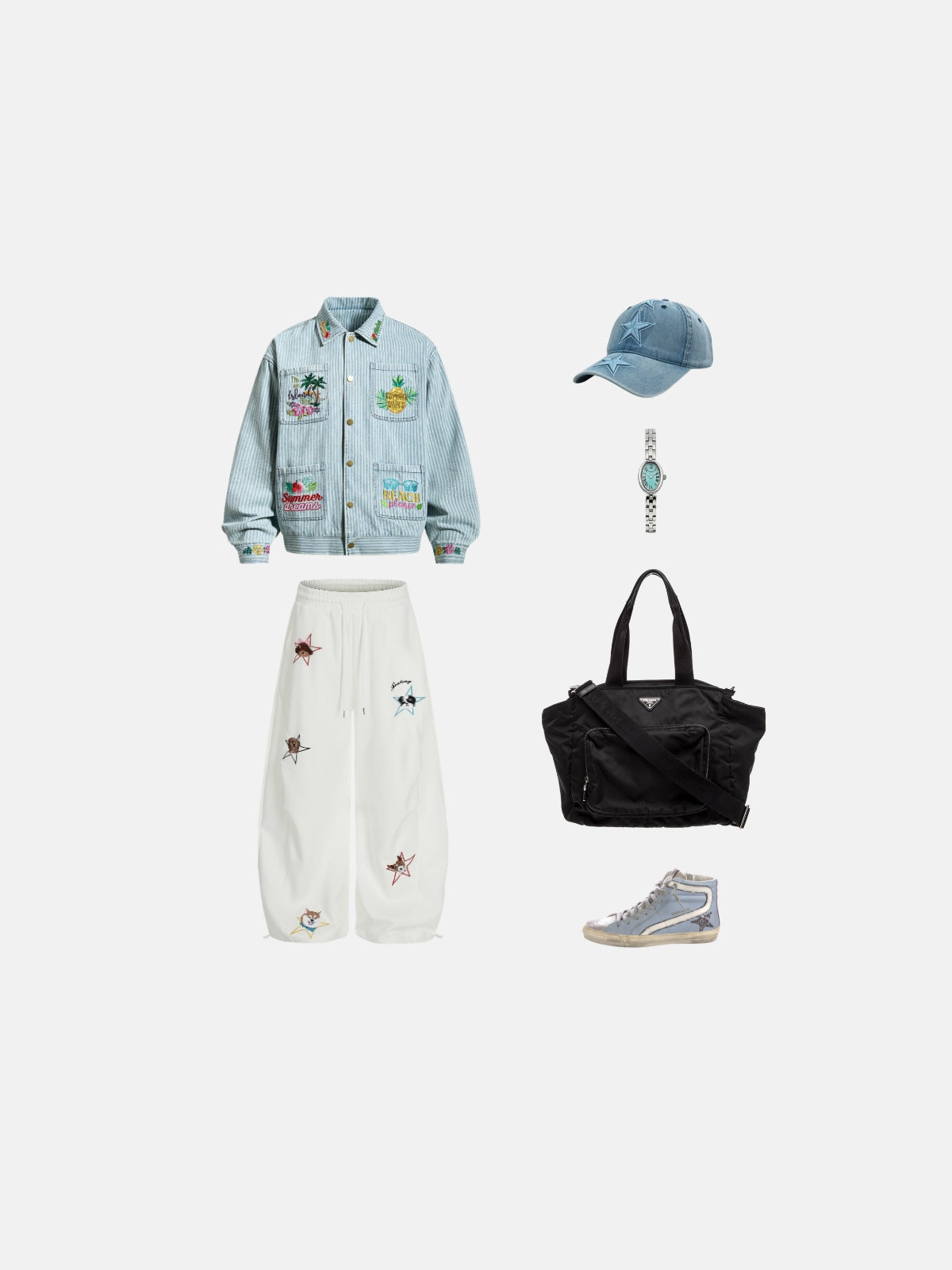 Embroidery Star Washed Cap
