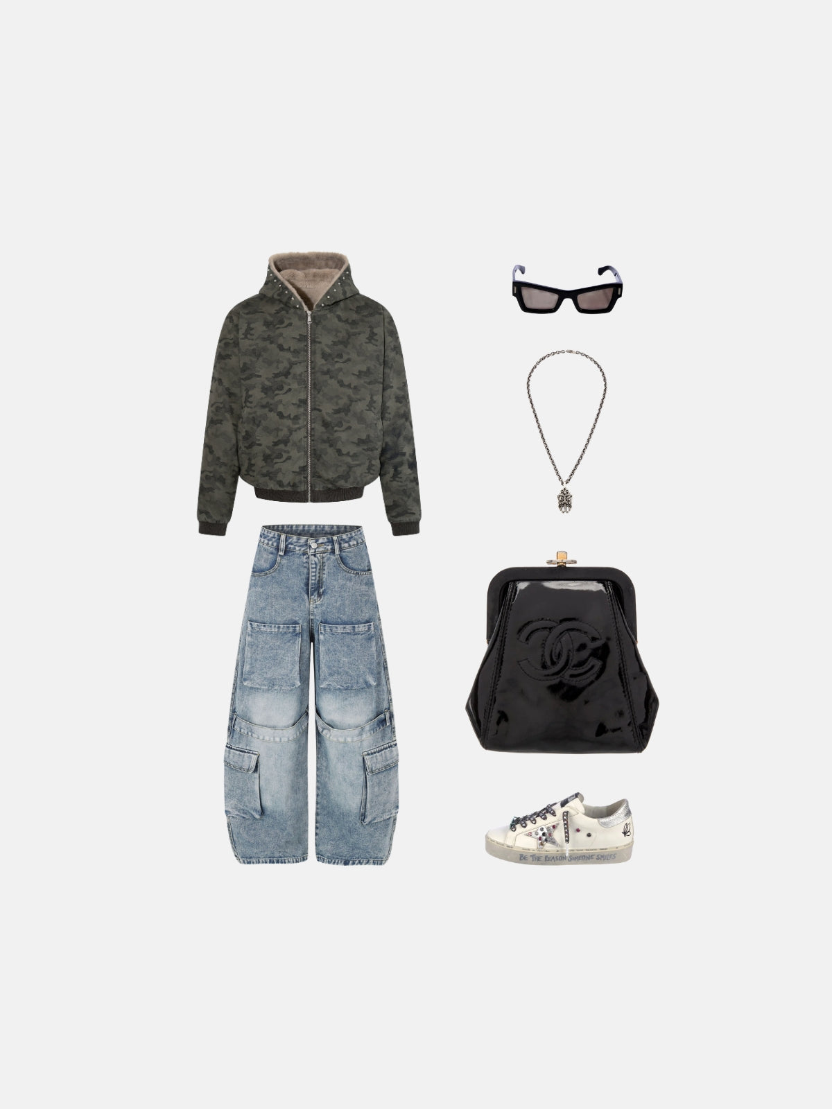 Haaura Multi Pocket Baggy Barrel Jeans