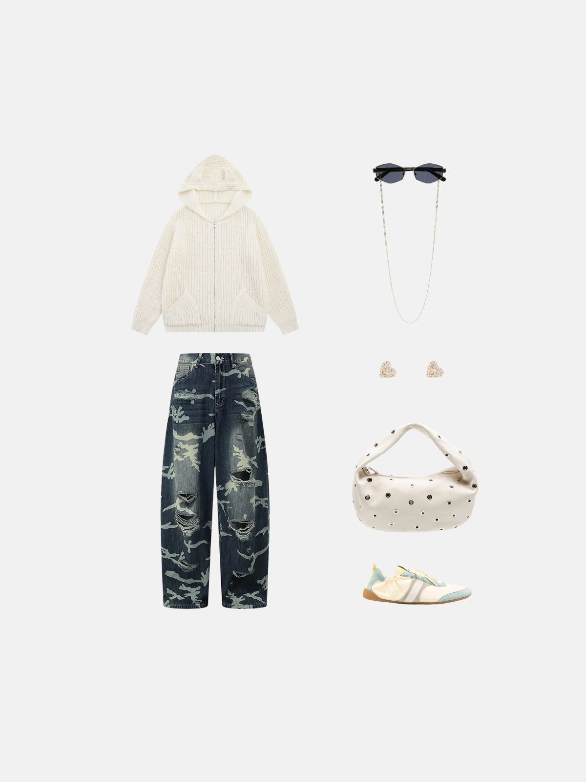 Haaura CAMO Distressed Baggy Jeans