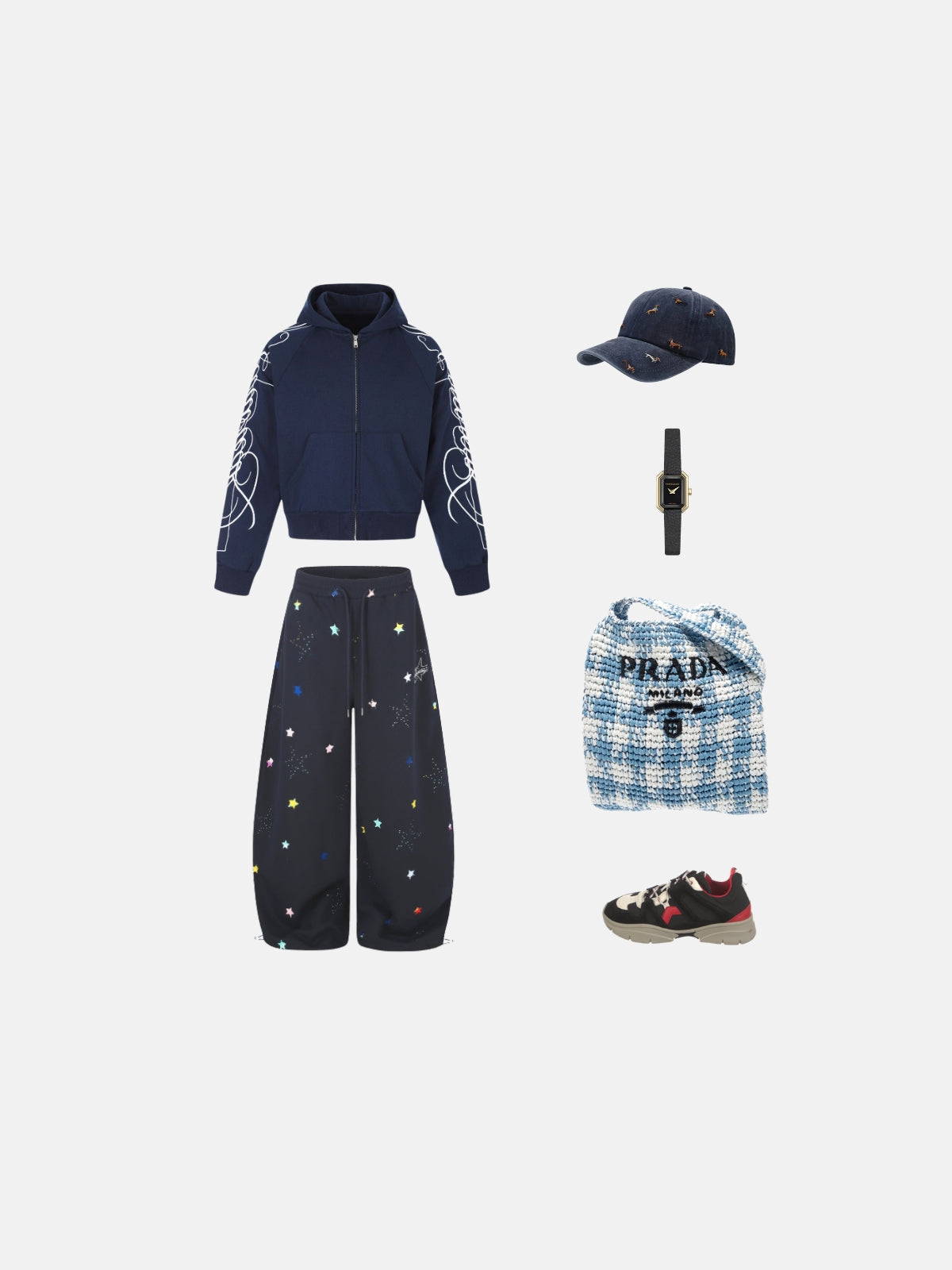 Embroidery Dachshund Washed Cap