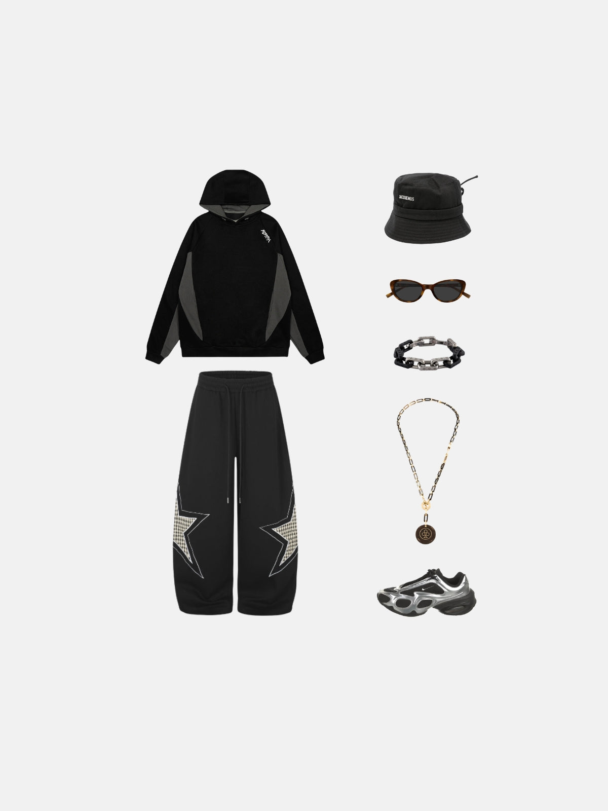 Haaura Contrast Curved Panel Hoodie
