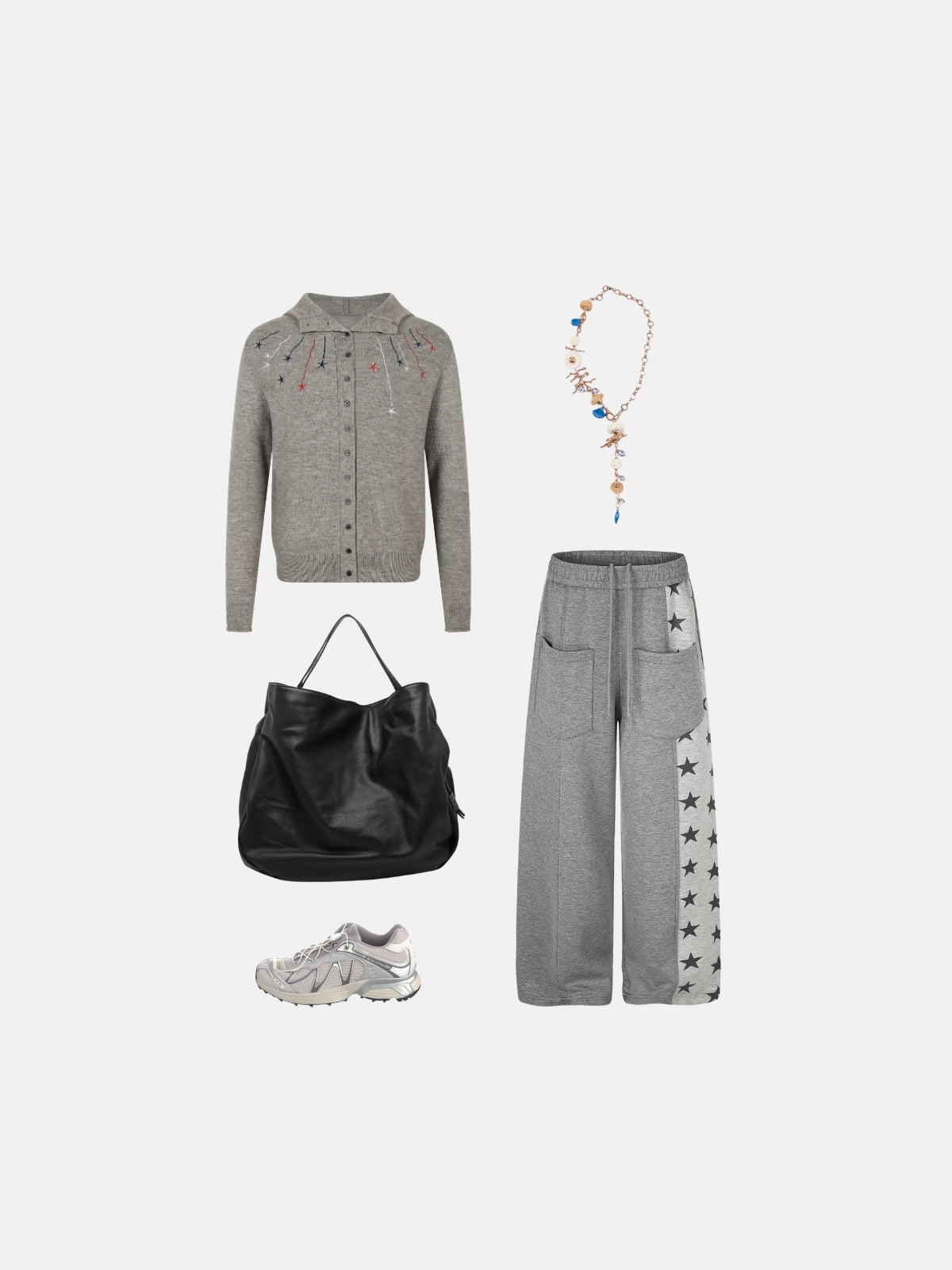 Haaura Star Side Panel Pocket Baggy Sweatpants