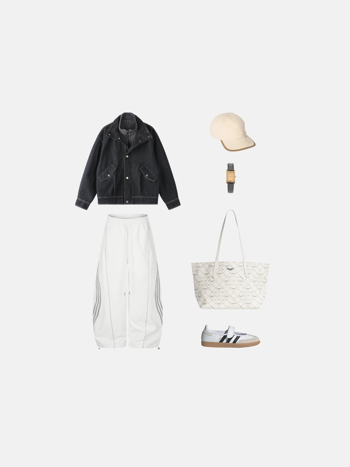 Haaura Side Stripe Baggy Barrel Pants