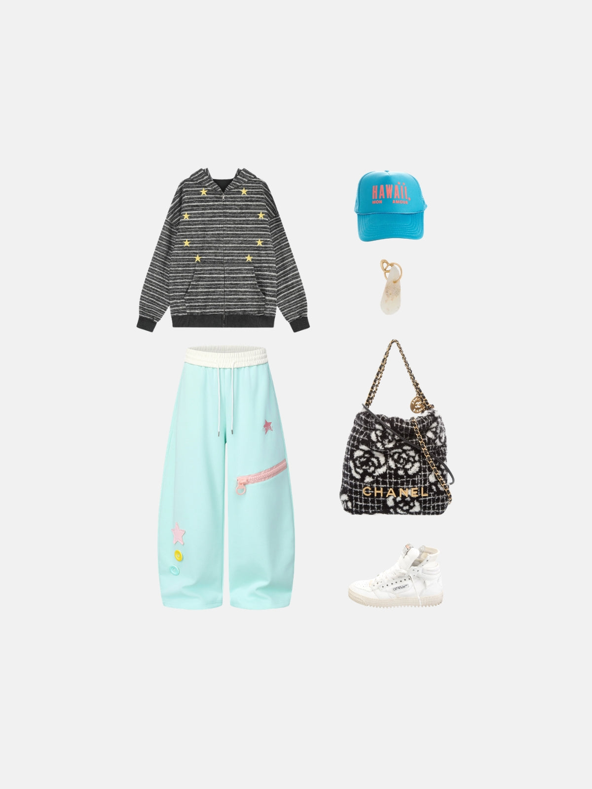 Haaura Star Patch Baggy Barrel Sweatpants