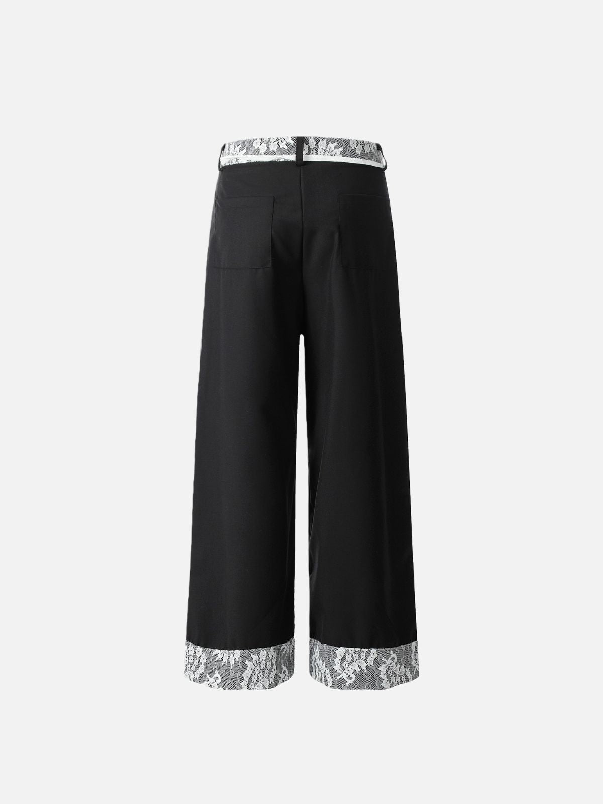 Haaura Drawstring Patterned Wide-Leg Baggy Pants
