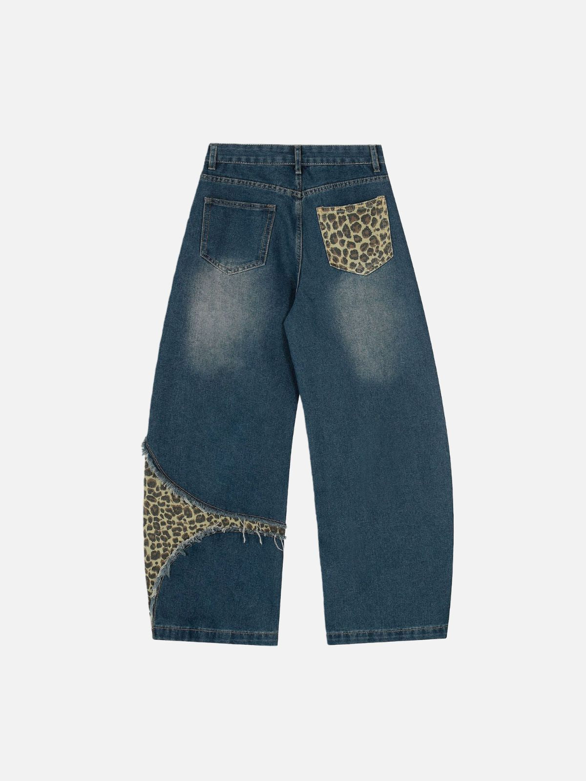 Haaura Leopard Patch Schlüsselanhänger Raw Edge Baggy Jeans